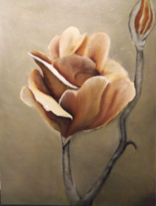 Oil Painting Flowers adding color 