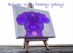 purple cartoon digital dog