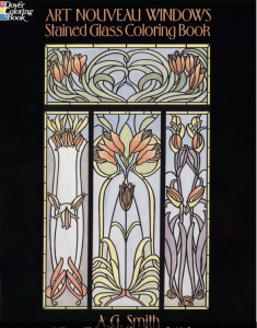 Art Noveau Windows Stained Glass Coloring Book for Adults