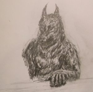 First Pencil Drawing of Werewolf