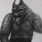 Pencil drawings of werewolf