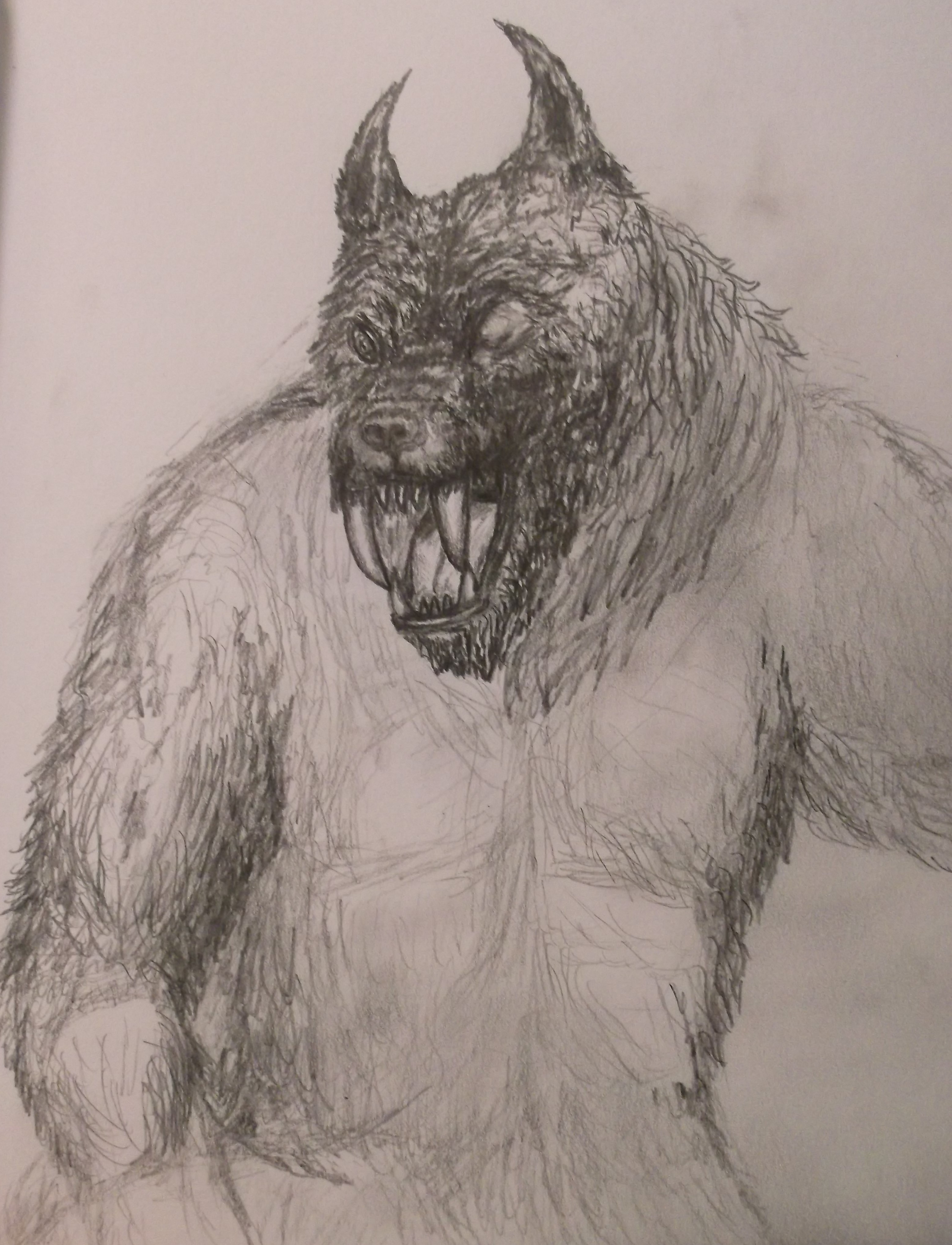Werewolf Pencil Drawing