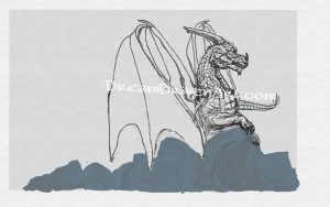 dragon sketch adding scales