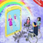 Book Cover Illustration of girl in wheelchair with her friends