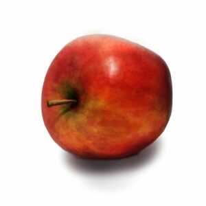 digital painting illustration of an apple