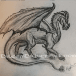 Realistic drawing of a dragon Pencil and charcoal dragon drawing