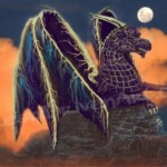 Storm Dragon in Orange Clouds Storm Dragon in Orange Clouds